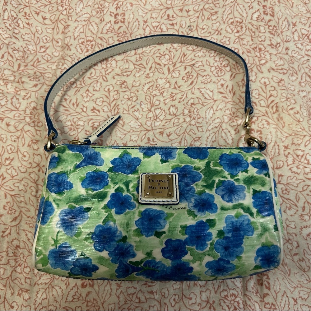 Dooney & Bourke Blue and Green Floral Shoulder Bag
